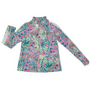 LILLY PULITZER Peek-a-Boo SKIPPER 1/4 ZIP POPOVER Top sz Small